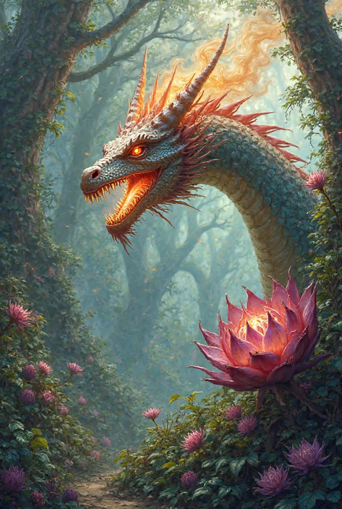 Wings:1,(best quality,realistic,ultra-detailed),dragon and bearded dragon hybrid,bearded dragon,tan and albino blue dark coloring,scaly texture,detailed scales,sharp claws,piercing eyes,long tail,wings sprouting from the back of the dragon,majestic posture,in a lush garden surrounded by blooming flowers,on top of a moss-covered rock,soft sunlight casting warm shadows,vibrant colors,powerful presence,natural blending of dragon and bearded dragon features,exquisite attention to detail, horn, swam environment