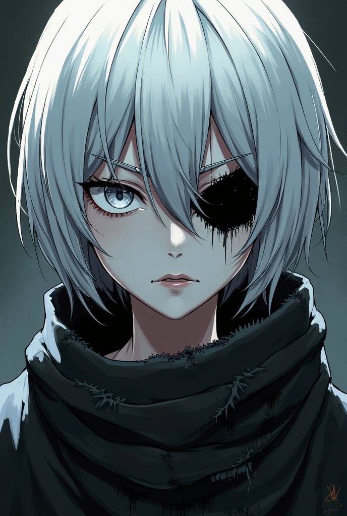 An anime girl standing alone in a surreal, shadowy world, looking through a lens. Her expression is contemplative and searching, as she sees faces that don't make sense. The background is filled with vague, distorted figures and shadows in disguise, with painted smiles and hollow eyes. The scene is dark and mysterious, with cracks in the veneer of reality visible behind her. She is trying to find her place in a world that has lost its way, with a sense of confusion and longing. The lighting is dim and atmospheric, emphasizing the hidden truth behind the curtain. The overall mood is one of introspection and the search for meaning in a forbidden and deceptive world.