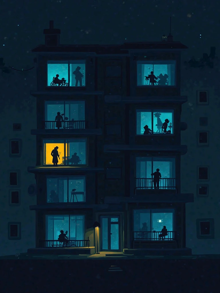 many people having a party in a modern mansion at night. Young people