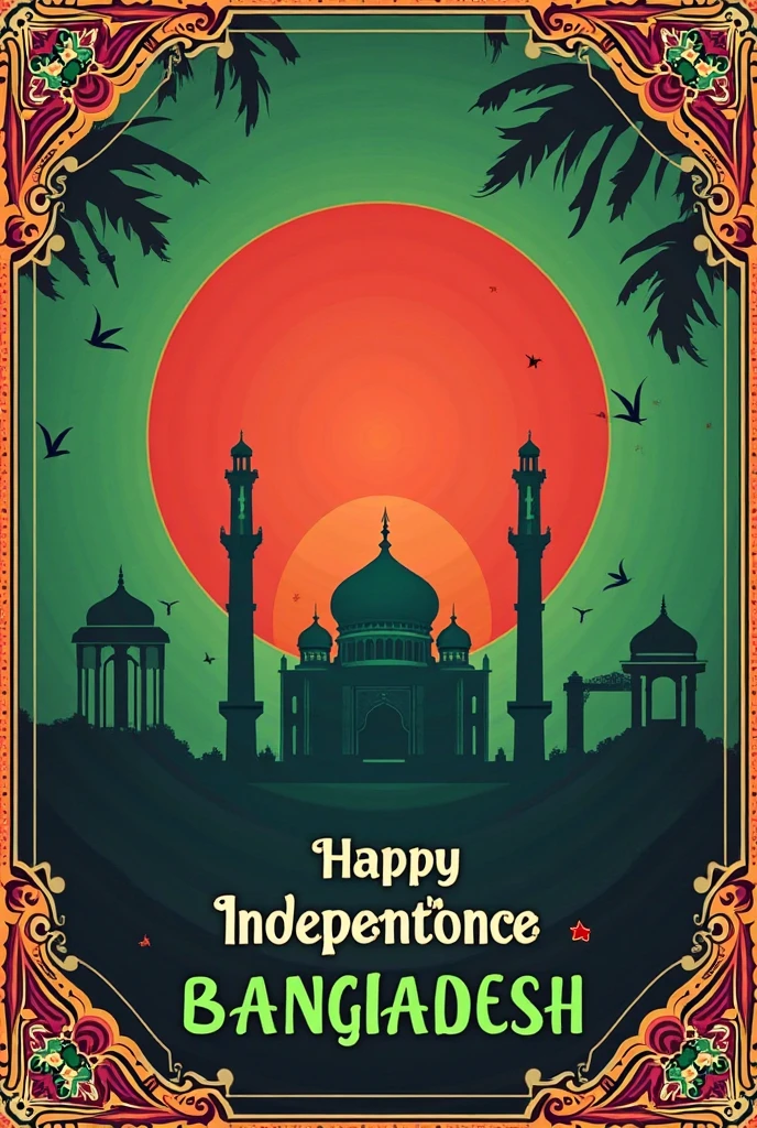 A vibrant scene of India’s Independence Day celebration with a backdrop of iconic Indian landmarks such as the Red Fort, India Gate, and the Taj Mahal. The background should be filled with festive colors like saffron, white, and green representing the Indian flag. In the sky, fireworks should be bursting with colors. " Happy Independence Day" should be written in a unique, elegant, and stylized font, blending seamlessly into the scene, with a glowing effect around the text. The overall image should evoke a sense of pride and patriotism.

Is prompt se AI aapke desired image ko generate kar sakti hai. Agar aapko kuch aur specific details chahiye ho toh bata sakte hain.


2/2










