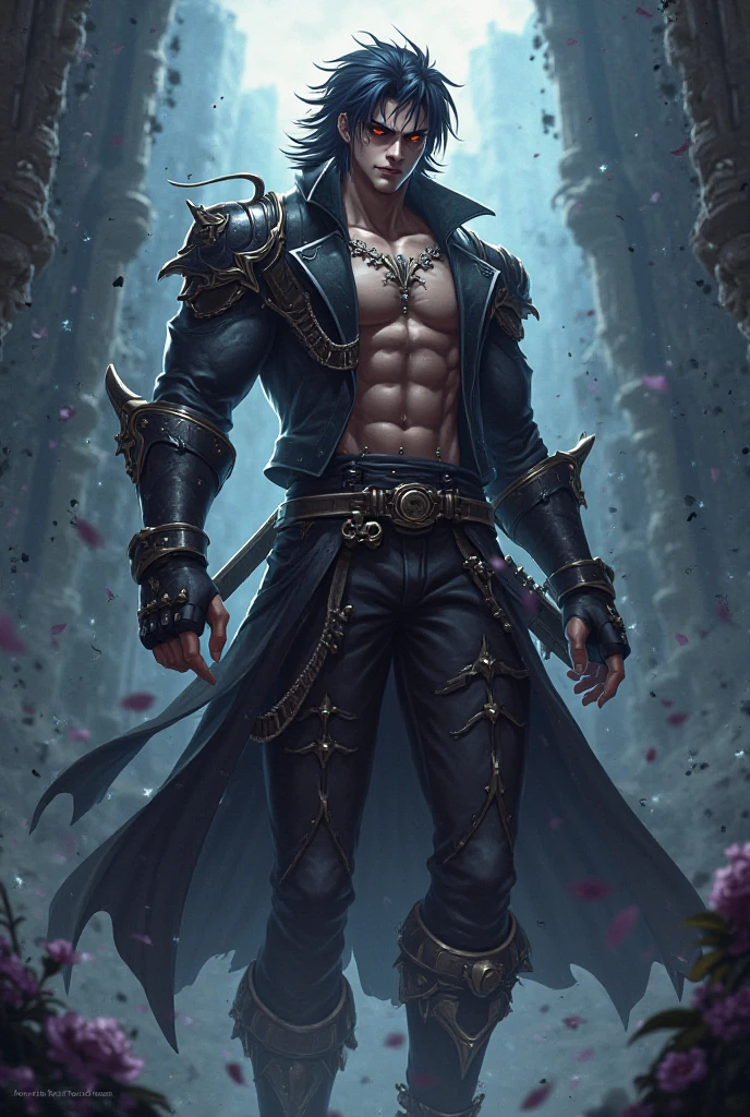 Brutal demon young man