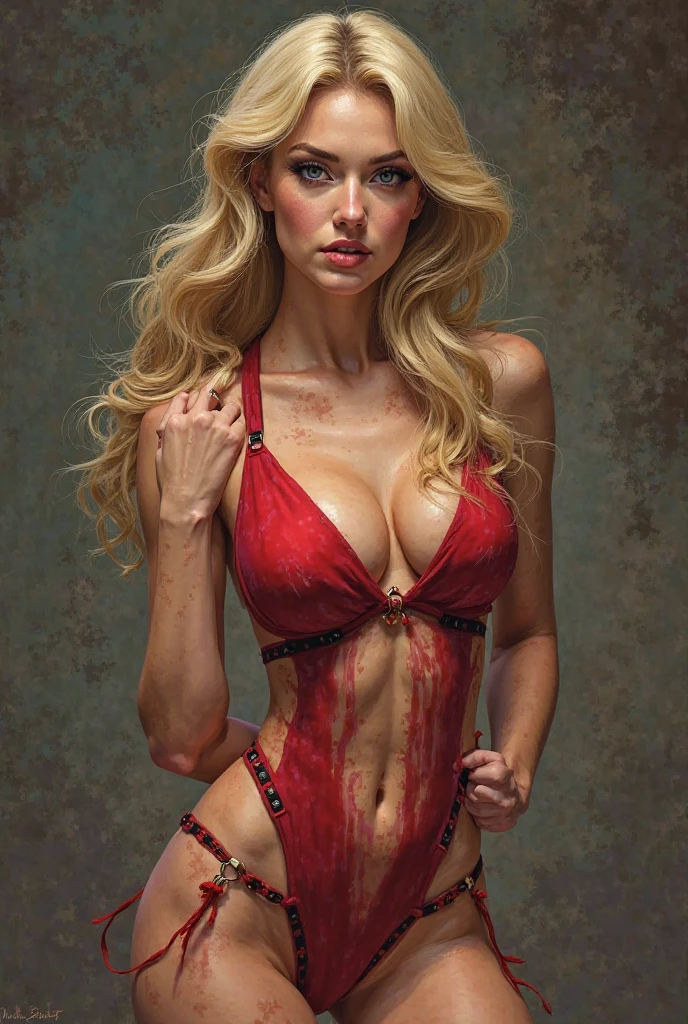 ( Masterpiece:1.25, exposed:1.2, White and vivid colors, navel), (sexy junior idol), ((face variations, Hair variations)), portrayed in the best quality and high resolution. The image should be ultra-detailed, realistic, and photorealistic with a touch of rawness. The lighting should be emphasized to bring out the details of the face. The medium can be a combination of photography and concept art. The color tone should be vibrant and vivid, enhancing the overall visual impact. (Whole Body proportions and all limbs are anatomically accurate), { Delicate blood-stained crotch Detailes | Gigantic Cleavage:1.37, Overflowing } . ((no extra limbs)), (nipple:-0.8) .