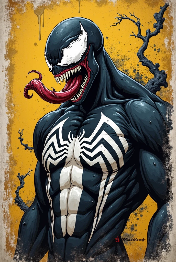 Venom (Eddie Brock), Dave_Quiggle_Style<lora:Dave_Quiggle_Style_sdxl:1.0>