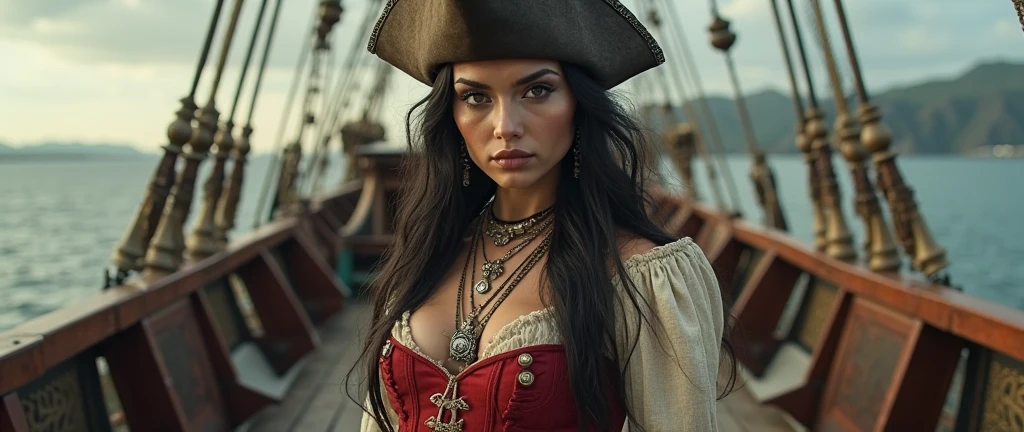 Merger_marupe_sash,
((salty sea wench:1.2), (pirate:1.1) on a (dilapidated pirate ship:1.2), (buccaneer:1.2), pirate, (pirate ship:1.1), atmospheric, (rigging:1.2), (mast:1.1), ship:1.2),
bokeh, f1.4, 40mm, photorealistic, raw, 8k, textured skin, skin pores, intricate details <lora:epi_noiseoffset2:1>, epiCRealism <lora:ClothingAdjuster3:-1>