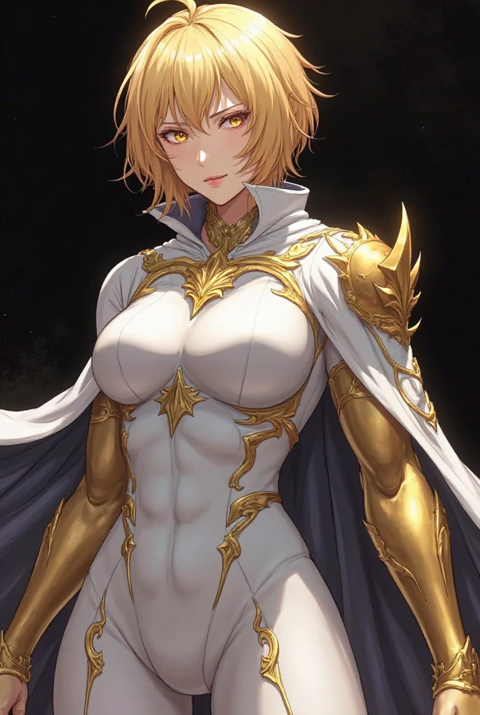 (masterpiece:1.2, Highest quality),(Very detailed),8K,wallpaper,1 female,Mature Woman,4,Sentai heroine colorful, Muscular,((white line on vivid yellow metallic squadron suit)),(((betterhand))),(The background is aurora rainbow),Random hairstyle,Random pose,(((Beautiful female hands,detailed drawing of a hand))),cyber punk,((Beautiful trading cards,gold framed)), ((cameltoe)),