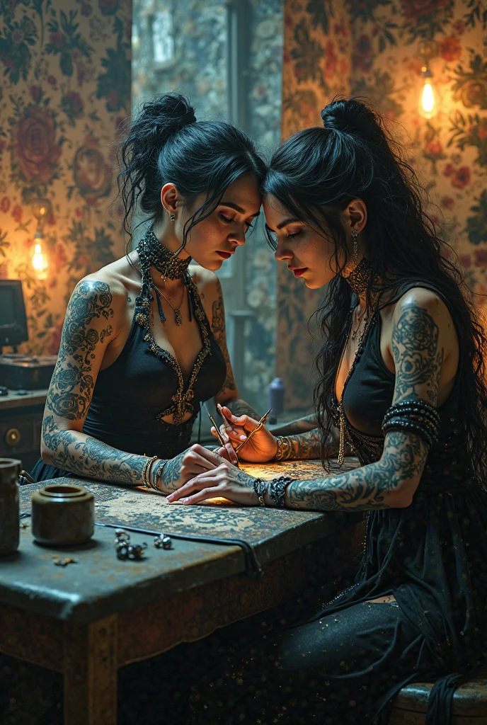 A utopian world with out of this world pandora vibes with purple tones, and aquamarine highlights! There are mystical creatures and legends in this world so add that in too!