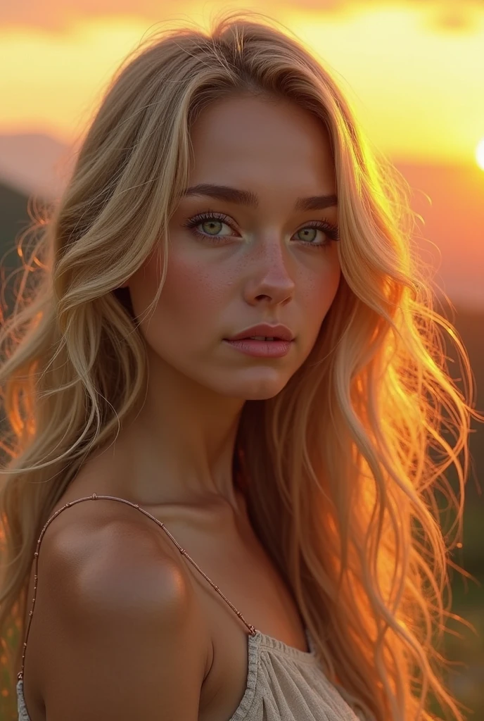 masterpiece, extremely detailed, blue eyes, ultra-detailed, 1 Ukrainian, russian looking girl, 18 years old, long hair, blonde hair, alone, outdoor, viewer look, 2 finger pose, medium breasts, masturbation, orgasm, cum in pussy, vaginal, facial, nipples, not suitable for work, cum out of pussy the warm sunset casting long shadows, shot with a Nikon Z7 II, 50mm f/1.4 lens, in vibrant colors
