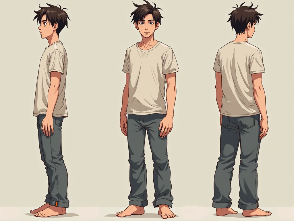 1 Young Boy, Character Seat, Concept Art, Full Body, (Best Picture:1.2), (Best Quality:1.3), 1 Boy, Standing, Shirtless