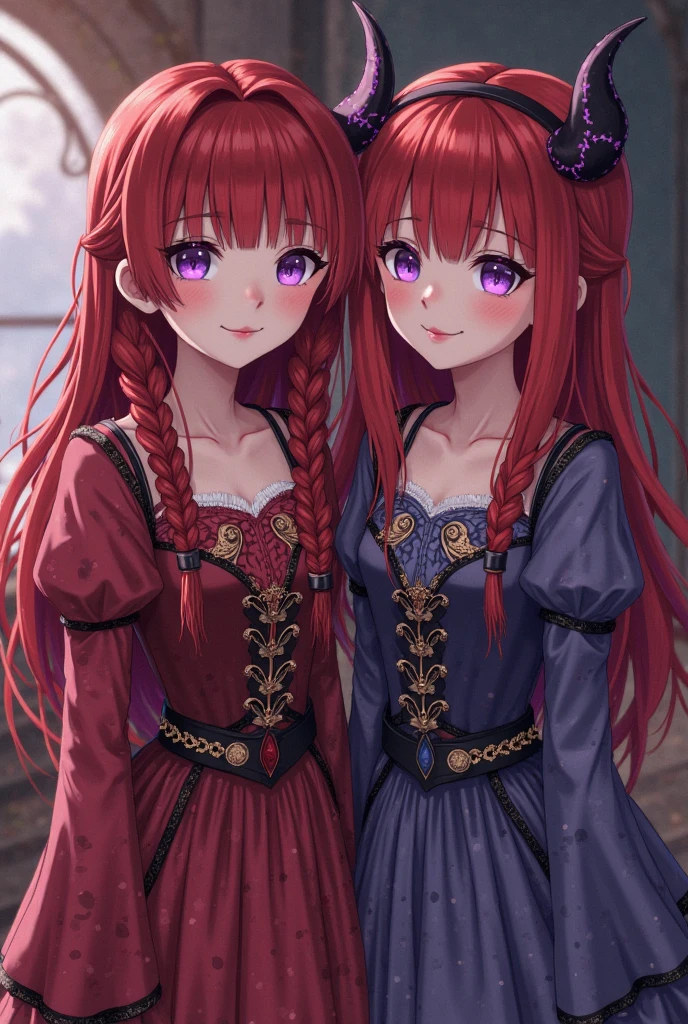 Princess is shy, she has red hair and looks to the side in embarrassment, her face all red. 