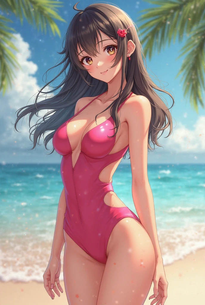 anime girl big tits swimsuit