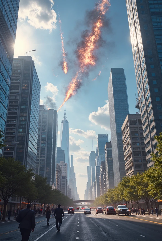 Armageddon、end of the world、Destruction of the city、Rays from the sky、A great catastrophe、8K、Raw-Photo、Top Quality、masterpiece:1.5、Ultra-lightweightHigh resolution;;、Photorealcitic:1.5、Cinematic light、Soft volumetric lighting:1.5、realisitic、Photorealcitic:1、Detailed skins、profesional lighting、a photo of、foco nítido、The Details、profesional lighting、photon maping、Detailed and complex environments、ighly Details、Top Quality、Artistic photography、photorrealistic concept art、silky, Natural volumetric cinematic perfect lighting、midjourney、detailed hands、