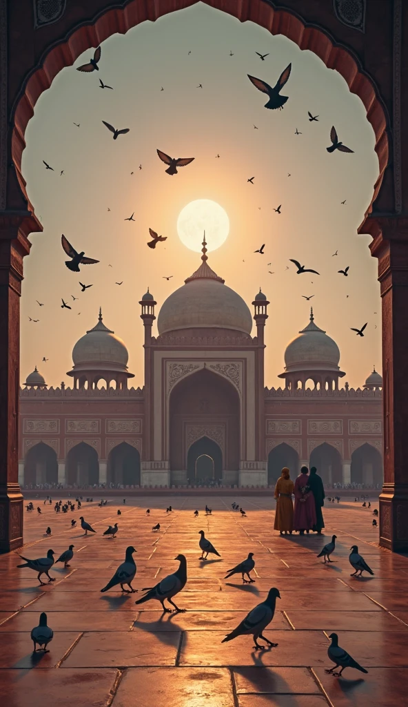 there is a painting of a goat in a field with buildings, inspired by Bhupen Khakhar, inspired by Abdur Rahman Chughtai, by Sardar Sobha Singh, persian folkore artstyle, by Bhupen Khakhar, inspired by Lotte Reiniger, by Saurabh Jethani, kalighat highly detailed, by Alberto Morrocco, vibrant tourism poster, indian art