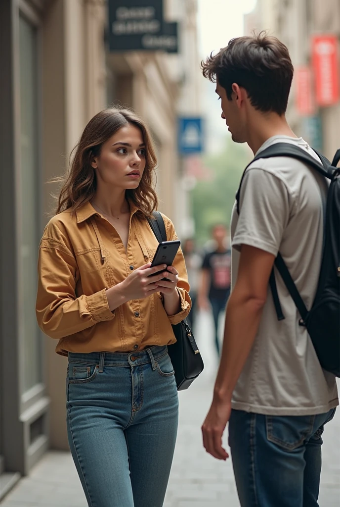 Woman and man having a discussion