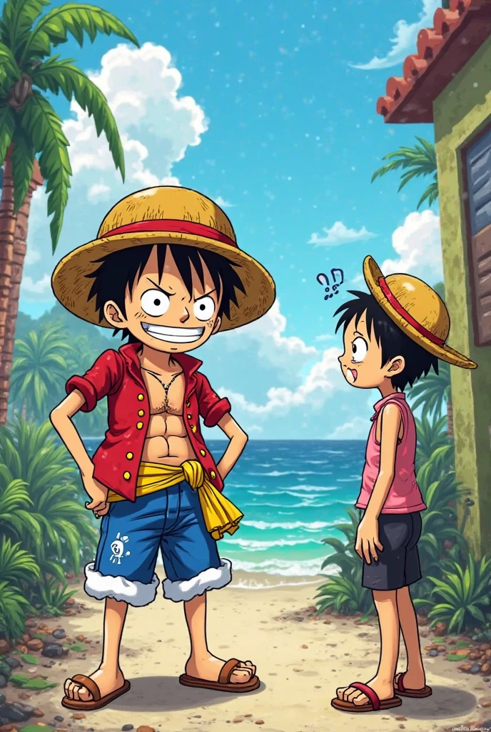 Monkey d roger sit on luffy