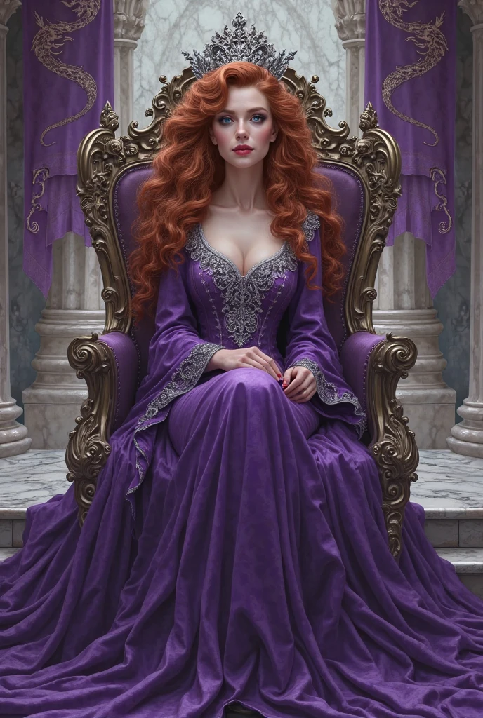 Arte similar Jonh Buscema,pintura de uma mulher com cabelo cacheado vermelho e um estrangulamento em um vestido preto, Estilo de arte de John Collier, Donzela com cabelo de cobre, estilo de Karol Bak, uma mulher de cabelos cacheados ruiva, Retrato de uma bruxa, No Bowater Art Style, Directed by: Roberto Lenkiewicz, Geraldo Brom, Alberto Lynch, Dave Sim, Red-haired woman in a shadowy palace, vestido preto e roxo de veludo usando um kokoshnik, vestido luxuoso purpura , head adornment, Gargantilha de renda, MULHER SEXY, labios carnudos, seios fartos, corpo escultural, usando um chale negros sobre os ombros com flores roxas bordadas, wearing an adornment on the head and jewelry on the neck , MULHER SEXY, barda sedutora, mulher de cabelos cacheados e seios fartos, Princess with malicious and cruel expression, rosto redondo e bonito, mulher gordinha, corpo bonito e gordo, cabelo volumoso e seios fartos, cabelo bonito, jovem e bonita, rosto redondo olhar malicioso, Cara rechonchuda, rosto de anjo, rosto de querubim, diabolical expression, vestido luxuoso, vestido nobre, Vestido de princesa, Corpo rechonchudo, MULHER SEXY, Corpo gordo bonito, olhos perfeitos, rosto lindo e perfeito, rosto perfeito, thick lips, fleshy lips, full pouty lips, juicy lips, Vestido elaborado, Vestido bonito, vestido de mulher nobre, vestido roxo, Vestido elegante, vestido de mulher rica, Princess dress of the Middle Ages, olhos perfeitos, olhos cor de ambar, Vestido vitoriano, Purple Vestius, vestido roxo, Vestido bonito, perfect hands, beautiful hands, Purple Vestius, Vestido bonito, vestido roxo