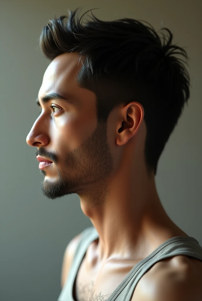 Handsome men,Upper body portrait,black-and-white,,profile,Allback