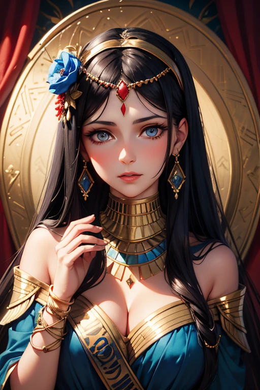 (La mejor calidad,A high resolution,Ultra - detallado,actual),Ariana Grande con traje de cleopatra pharaoh ,princesa  Egipto, (fondo palacio Egipto),More detailed 8K.motor irreal:1.4,UHD,La mejor calidad:1.4, fotorrealista:1.4, textura de la piel:1.4, obra maestra:1.8,obra-prima, mejor calidad,objeto Objeto], (detailed face features:1.3),(Las proporciones correctas),convexo，(Dedos de camello)，(fishnet:1.4),(Ojos hermosos azules)