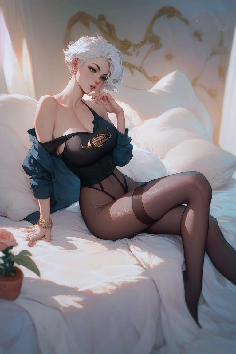 femdom, perfect tone butt, tall and toned young sex demon 25 year old with her stockings and sexy and dominate high heels, laying down on her back on a bed seductively, full body, perfectly proportioned body, short white or sliver hair with two ponytails, size difference, young/modern slutty hairstyle hair 2 ponytails, she is on a bed. ((not nude)) ((best detail)) ((best body and face detail)) ((POV from below)) (((Perfect face and jawbone))), ((closed mouth)), ((((black underwear)))), (she is a giantess in a bedroom looking down at the viewer who she just shrunk to a tiny size) (Soon she is going to put the viewer inside of her pussy), (she is sadistic), (((Perfect bone and facial structure))) (camel toe) (tight pussy) ((stockings)), wet dripping pussy, white cum, Close up from below with crotch emphasis、Open crotch、A smile、best qualtiy, Full body like,((refined face)) ,tone figure,Smaller bust,very Tight black lingerie、camel toe, bedroom scene ,(Accurate and perfect face:1.3),(Long legs:1.3), eerie lighting, masterpiece, super detailing, High quality, high detailing, Best Quality, K,dramatic lighting 、White background、Sweaty all over (((lingerie))). ((semen dripping from pussy under her underwear)), (((Skinny))) ((sexy and intimidating pose from above)), pin-up, femdom. domination. sexy feet, arch of foot, perfect feet. fit body, power and control. ((skinny and toned body)), toned butt, abs. tall body. perfect, no deformed body part (masterpiece).(((not fully nude))) (((sexy underwear))) (((stockings))) (perfect face) (bra) (perfectly proportioned body parts)