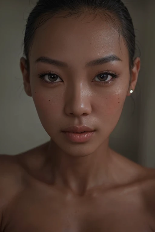 dressed, (photo realistic:1.4), (hyper realistic:1.4), (realistic:1.3),
(smoother lighting:1.05), (increase cinematic lighting quality:0.9), 32K,
Indian grils1girl,20yo girl, realistic lighting,nidian haus backlighting, with bleck t shirt bindi and jewelry face,  ray trace, (brightening light:1.2), (Increase quality:1.4),
(best quality real texture skin:1.4), finely detailed eyes, finely detailed face,
(tired and sleepy and joy), (laugh:0), face closeup, t-shirts,
(Increase body line mood:1.1), (Increase skin texture beauty:1.1)