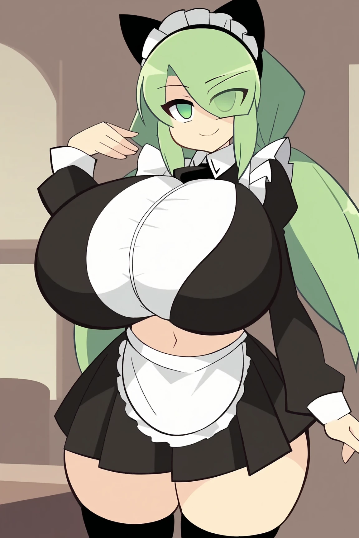 young woman,Green long straight hair,Blue Eyes,Even bangs,Straight bangs,high resolution,Adult content,sex,Nipples,sexual intercourse,Too much exposed skin,Just before climax,Highest quality,sexy,masterpiece,Make your face bright red,Big Breasts,toned,melancholic,{best quality}, {very aesthetic}, {ultra-detailed}, {best illustration},nsfw, girl, lift up the apron, bottomless, pussy, pubic hair,2person ,1girl, nipple, nsfw, 1man, man pinch nipple, man touch nipple, orgasm, upper body, best quality, very aesthetic,{best quality}, {very aesthetic}, {ultra-detailed}, {best illustration}, nsfw, 1girl, 1man, sex, standing doggy, from front,playboy bunny,