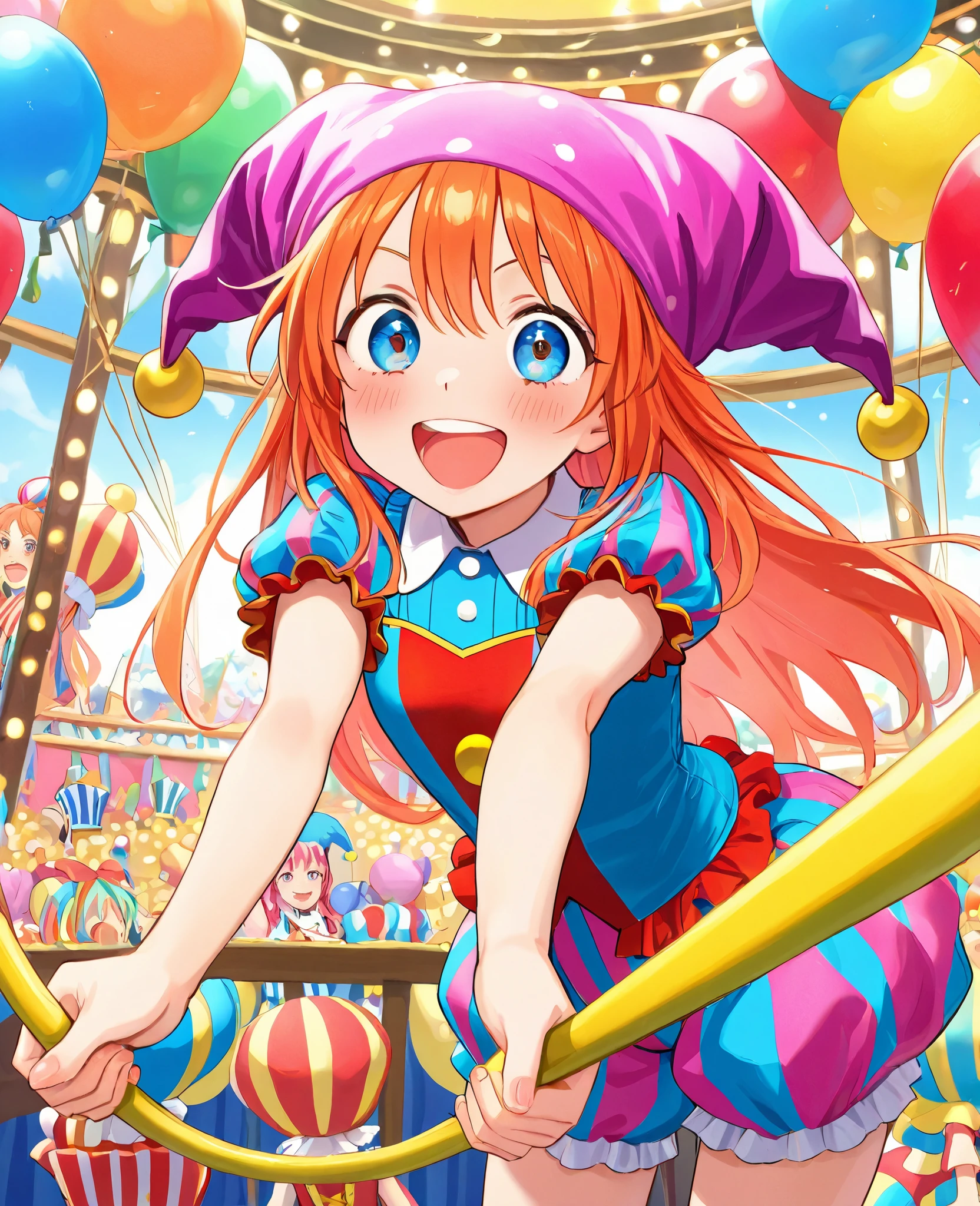 circus, CIRCUS,masterpiece,8k,best-quality,,colorful,Jester's Sonnet,laugh for me,For You,laugh for me,for you, Because at what time will the day come when we can really laugh and talk、