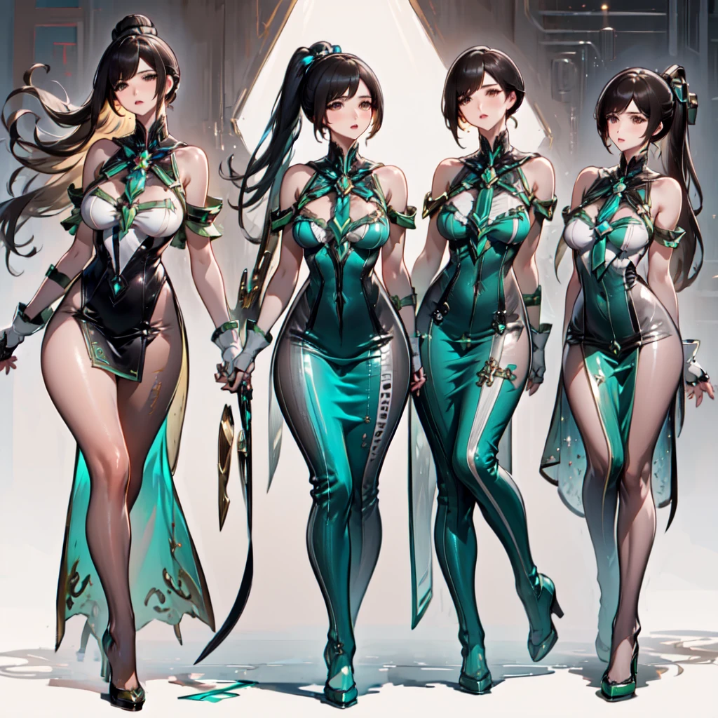 there is a woman in a white dress with a black hair, sage ( valorant ), sage, style artgerm, official fanart, in style of artgerm, artgerm and rossdraws, digital anime illustration, rossdraws sakimimichan, anime styled digital art, artgerm. anime illustration, ahri, :: rossdraws ,big tits and round ass