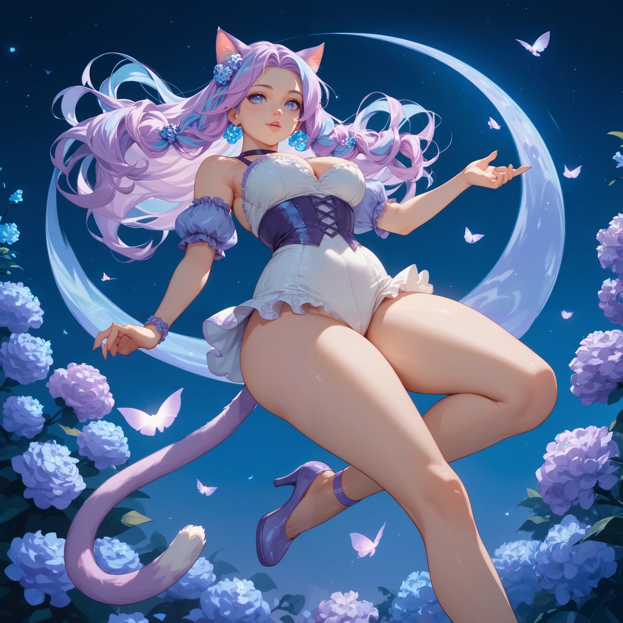Garota anime de cabelo purple com saia vestido longo purple meio transparente e espartilho, 16 anos, corpo bonito, seios grandes, com hand in panties , hand in purple hair, Garota sexy, purple hair, mechas de cabelo laterais, mechas de cabelo na lateral do rosto, beautiful lighting, sombras suaves, olhos azuis, pernas bonitas, cabelo longo roxo, estilo anime, personagem Shampoo Chan, Autora Rumiko Takahashi, Baseado em obra de Rumiko Takahashi, Anime Ranma 1/ 2, decote sexy, quadril robusto, corpo inteiro, corpo inteiro, busto grande, garota jovem com corpo belo e bonito, sandals on his feet, garota 16 anos jovem, usando saia e corset pink e purple meio transparente, garota anime, estilo anime, beautiful feet in sandals, front view angle, ao ar livre, peito grande, seios bonitos, cabelo purple, sandals on the feet, pernas bonitas, sexy, belas pernas, Sandalias, seios grandes, corpo completo, corpo inteiro, feet with sandals, anime realista, saia, sarja roxa, personagem realista sexy, straight standing posture, ao ar livre, calcinha pink, hand in panties, saia vestido com 50% de opacidade meio translucida, corpo ereto, lindas sandalias, olhos grandes