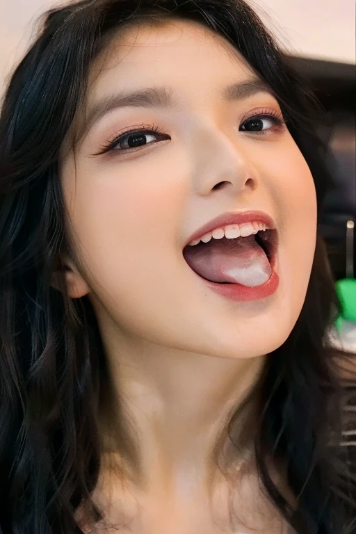 (realistic, photo-realistic:1.37), (muste piece), (highest quality:1.4), (Super high resolution:1.2),(RAW photo:1.2), 1 female, (stick out her tongue), (tongue), Super high resolution, realistic, highest quality, 8K resolution, muste piece, short hair,((business suit,black suit)), ((I photographed the whole body)), (Ahegao), kneel down, oh face, please open your mouth wide, Stick out your tongue and receive, put one hand over your mouth, ecstasy, look up, shoot from above, (drool dripping from the mouth), tongueが出ている, (Drool accumulates on the tongue), ecstatic expression, large amount of liquid in the mouth,,,, white liquid on chest, delicate fingertips, complicated fingertips, NSFW, eyes roll back, look up, zero two,highly detailed face,Ultra-detailed tongue,highly detailed eyes,highly detailed face,super detailed arm,super precise hands,super detailed fingers,very beautiful white teeth,
