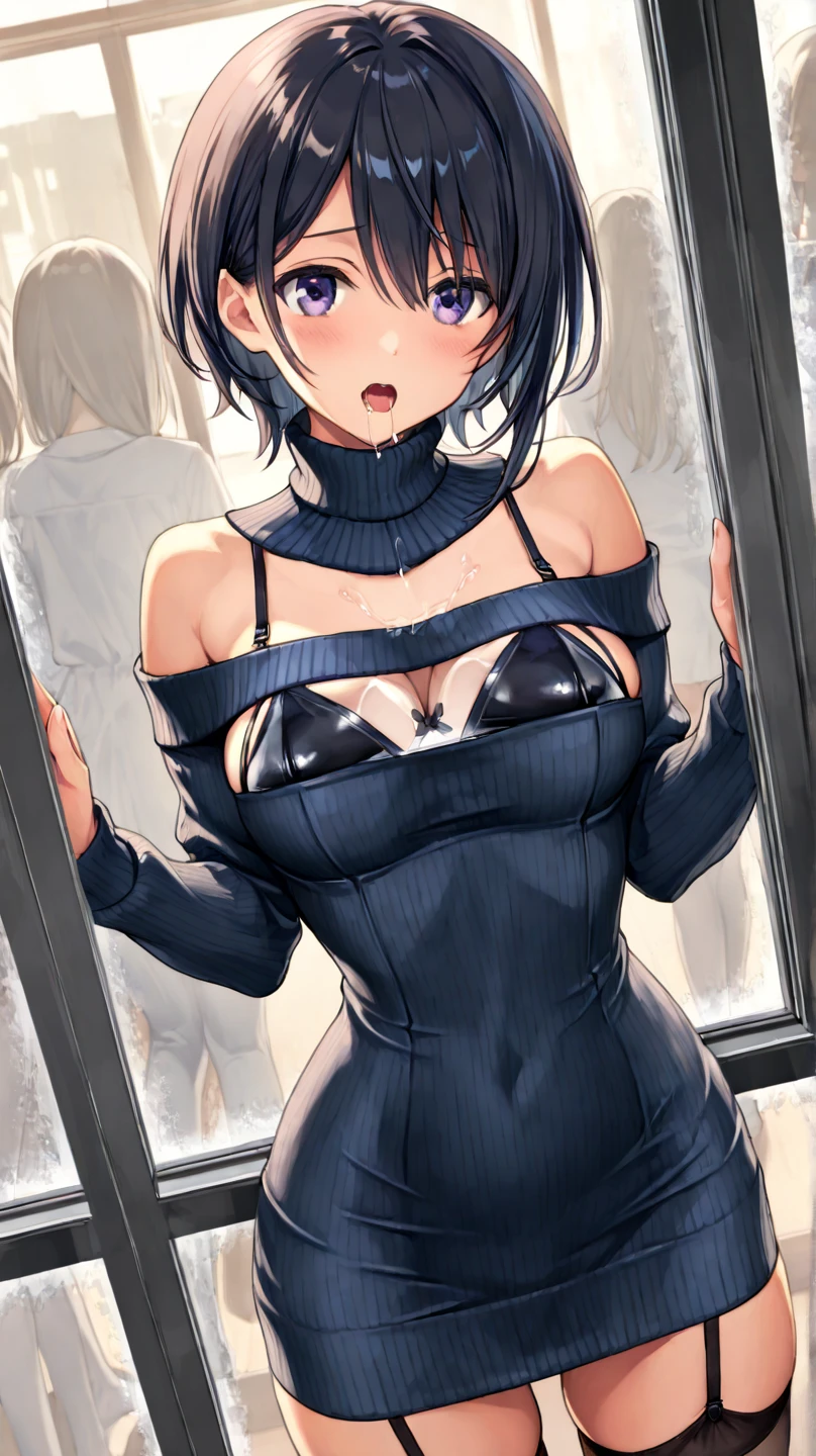 NSFW,masterpiece,Highest quality,High resolution,Super detailed,marnie_\(pokemon\),Aqua Eye, Black Choker, Red ribbon,(High quality sexy dress), jewelry,Small breasts,blush,Love Hotel at Night,Sexy pose,Seduce,Prostitute