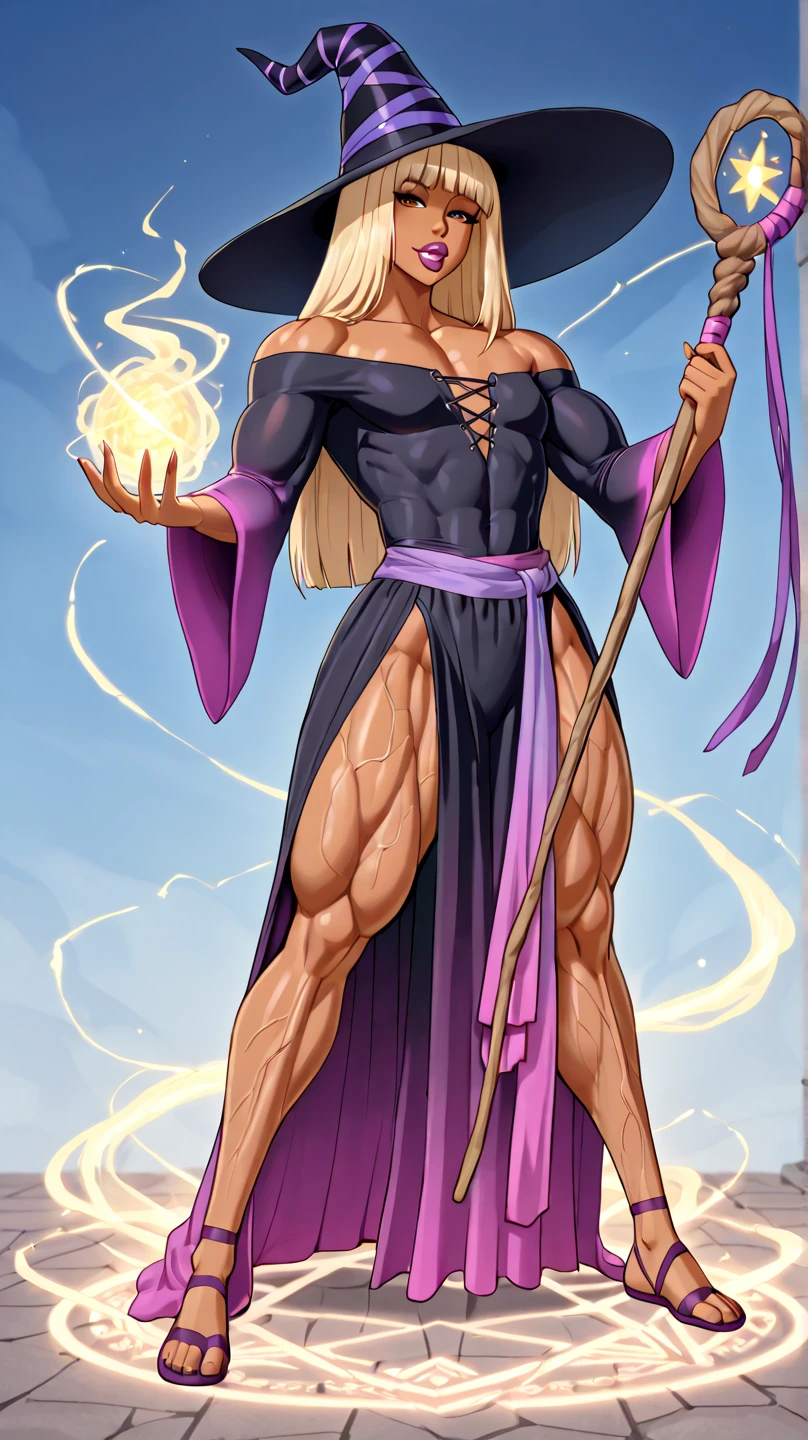 Full body, masterpiece, 1solofemale drow elf purple skin standing pose (yellow tiger bikini) cape, bikini, long white hair, strong body, abs, Ultra Quality, shiny skin, Atmospheric, 8K, Cinematic BREAK, sunglasses, 2legs, 2arms, muscle abs toned, slender body, long silver white hair, purple eyes, hands on hips red gloves gauntlets, red military boots ((plain background))