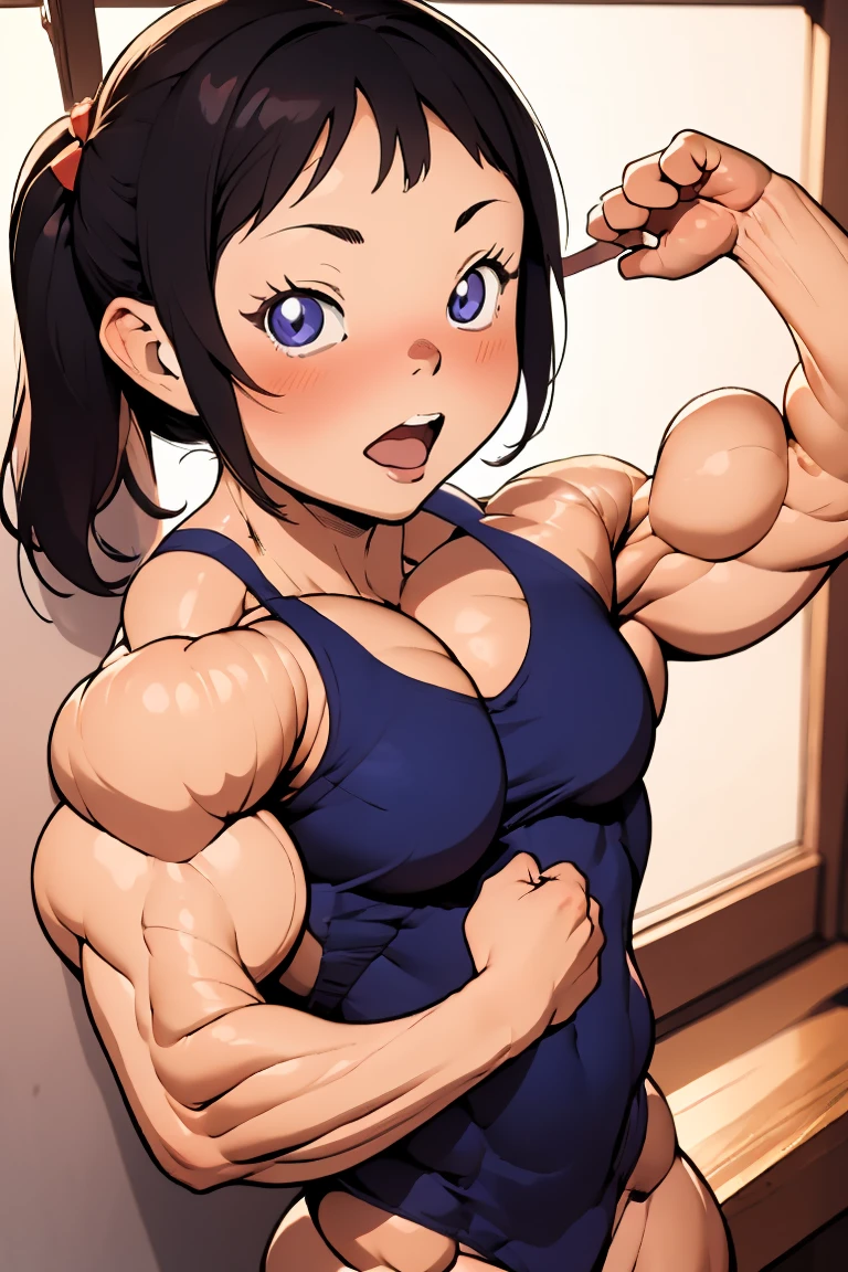 (big muscular female bodybuilder, beautiful detailed eyes, beautiful detailed lips:1.1,strong physique, two short pigtails, (smile), pink (bra and panties), lifting weight, muscular arms and legs:1.2, toned abs, powerful expression,sweating:1.1, bed background:0.9, intense focus:1.1, vibrant colors, dramatic lighting),rippling muscles,sturdy frame,dark tan,fit around the waist,tight abs,strong arms and shoulders,intense expression,determined look,well-defined muscles and veins,straining muscles,artistic pose,steely gaze,side lighting,powerful presence,vivid colors,dynamic composition,studio lighting,physically-based rendering,athletic build,bodybuilding silhouette,professional,gritty texture,bokeh,(LOOKING AT FRONT).