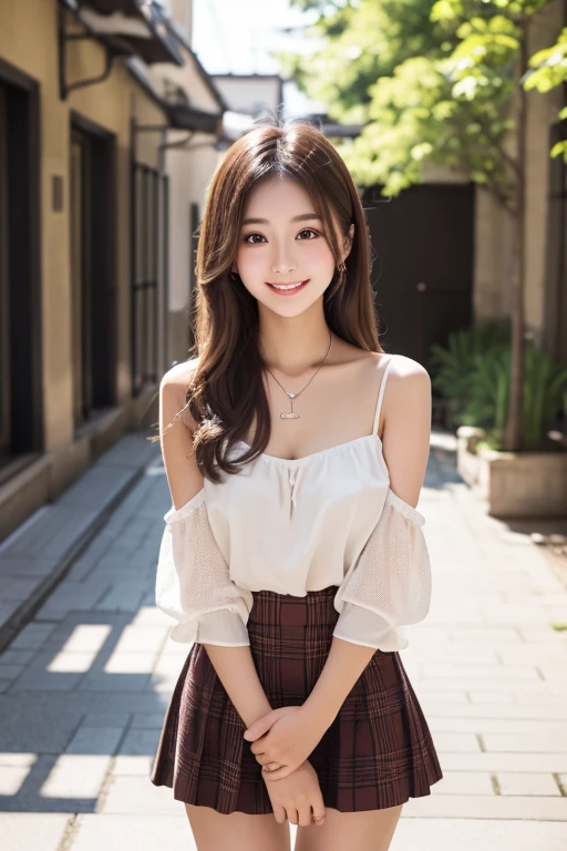 (((Beautiful woman standing in a windy park:1.3))),(Hair soars in strong winds:1.3),(The strong wind makes the shirt fly:1.3),(Skirt floating in strong wind:1.3),Holding down her frilly skirt with her hands:1.3),Off the shoulder,White shirt,Looking at the audience,whole body,From above,look up,Beautiful Hands,(Reddish brown wet shiny short messy hair),Blushing,Pointed red mouth,Big Breasts,Accentuate your breasts,Perfect body curves,Beautiful clavicle,((Expressing happiness through facial expressions:1.3))),Nice face,
Detailed clothing features,Detailed hair features,Detailed facial features,Looking into the camera,,(Dynamic and sexy pose),Cinematic Light,(Highest quality,Written boundary depth,Intricate details,The contrast of light and shadow、The subject appears three-dimensional,) ,Digital single-lens reflex camera, (Realistic),(Picture Mode Ultra HD,)