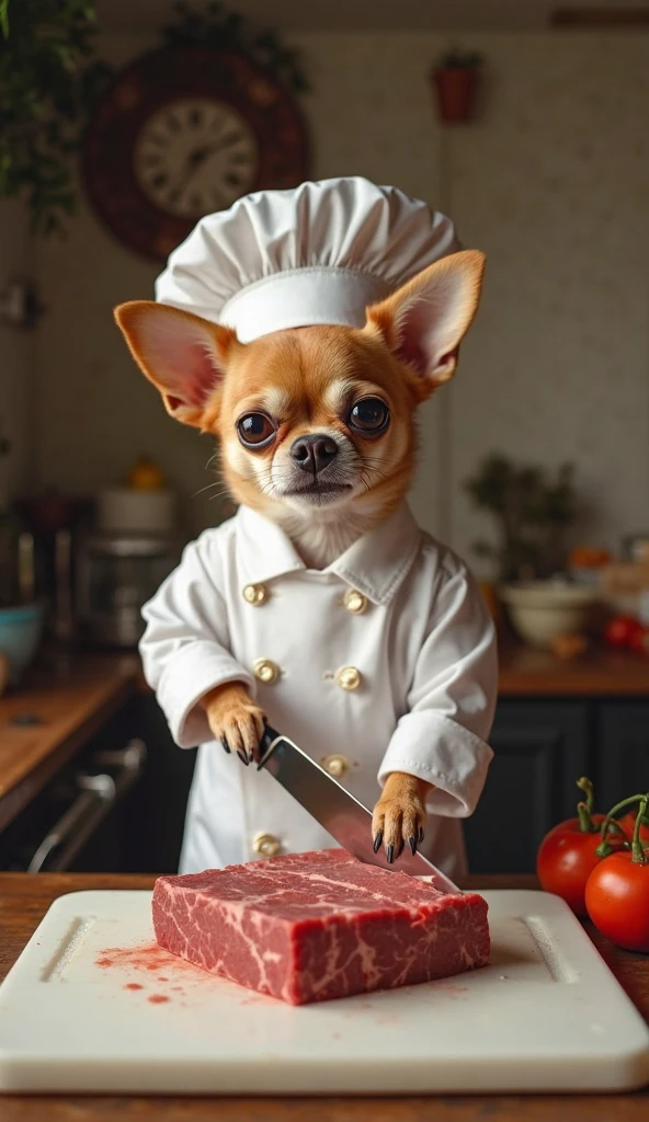 abbyloujenkins dog as italian chef, throwing a pizza in the air,<lora:abbylouxl-000007:1.1>,
