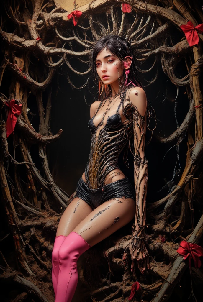 Detailed image quality,Pandora's box, wing, succubus theme,the fallen angel,Excellent,scary,secret terror,tentacle,have eyes,The Uncanny Valley effect,little beast blood moon,Skeleton skeleton,vampire,hell fire,Dark Queen,