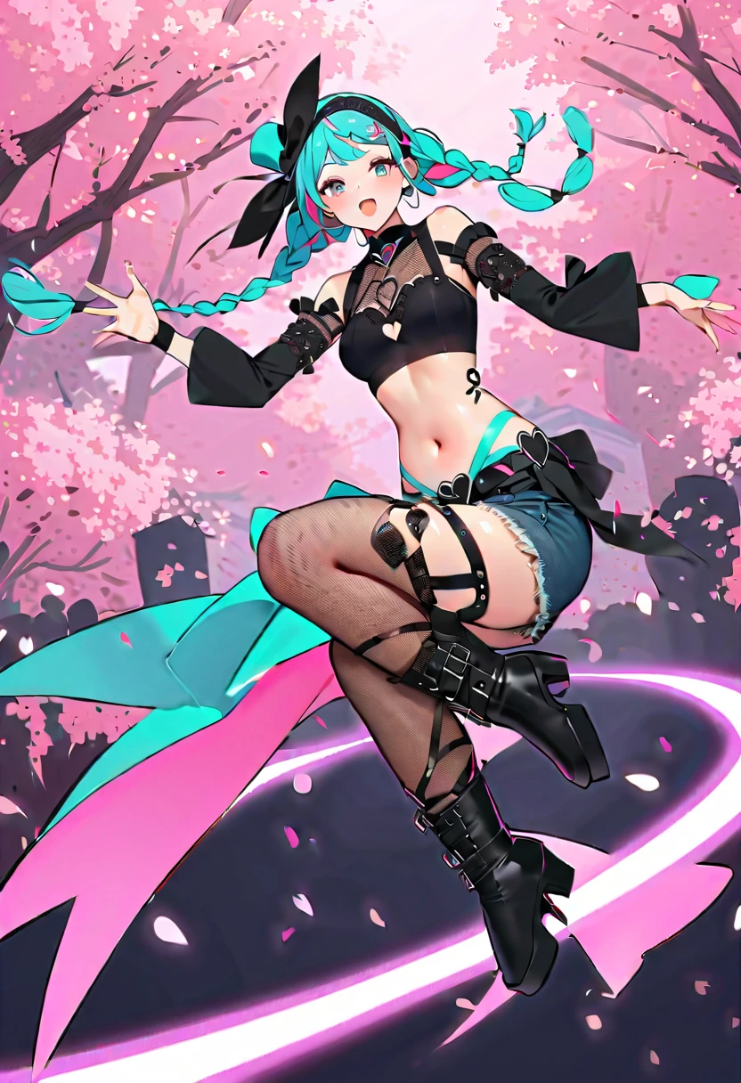 2 girl, An american woman、top white ponytails hair、、 Knee-high boots with a high platform,gem on the neck, huge bracelets, a lot of bracelets, Stockings, crop top, hot dress, big wide belt, leg belts, chains ,multicolored clothes, wide smile, red lips