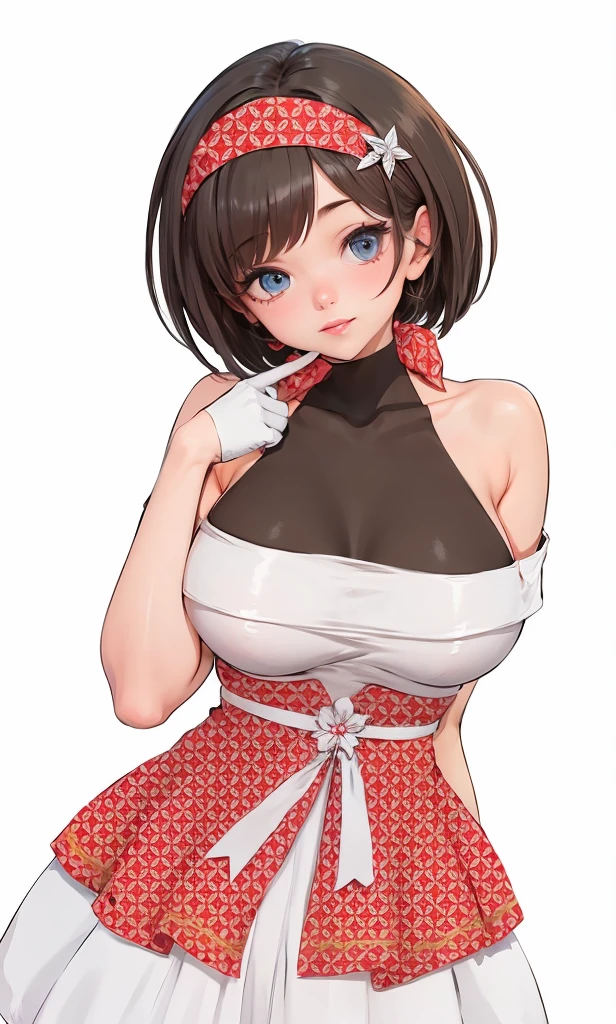 <lora:shiranui_mai_(cosplay)_v0.1:1> shiranui mai \(cosplay\),japanese clothes, cleavage, bare shoulders, pelvic curtain,, ultra detailed, masterpiece, best quality, aesthetic, detailed,, solo, seductive smile, red lips,
1girl, purple eyes, red hair, blunt bangs, medium breasts, <lora:hair_rings:1> low hair rings, <lora:EllaNyan:1>,