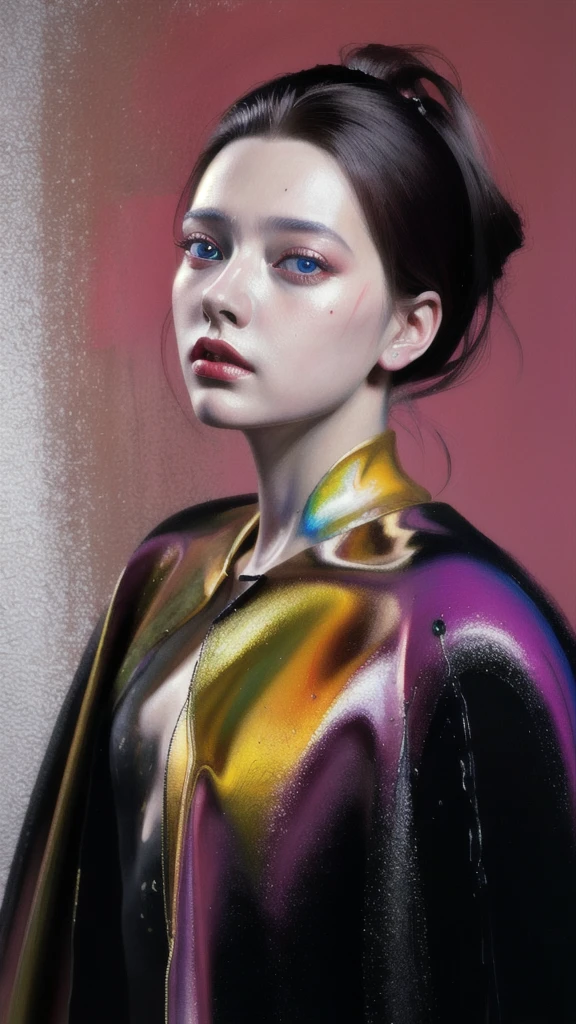 Android Beauty, Powerful paintings inspired by Francis Bacon, Ultra-realistic surrealism, Hyperrealism, fear, art, hyper real painting, Realistic illustration painting, カラフルなHyperrealism, Hyper-realistic digital art