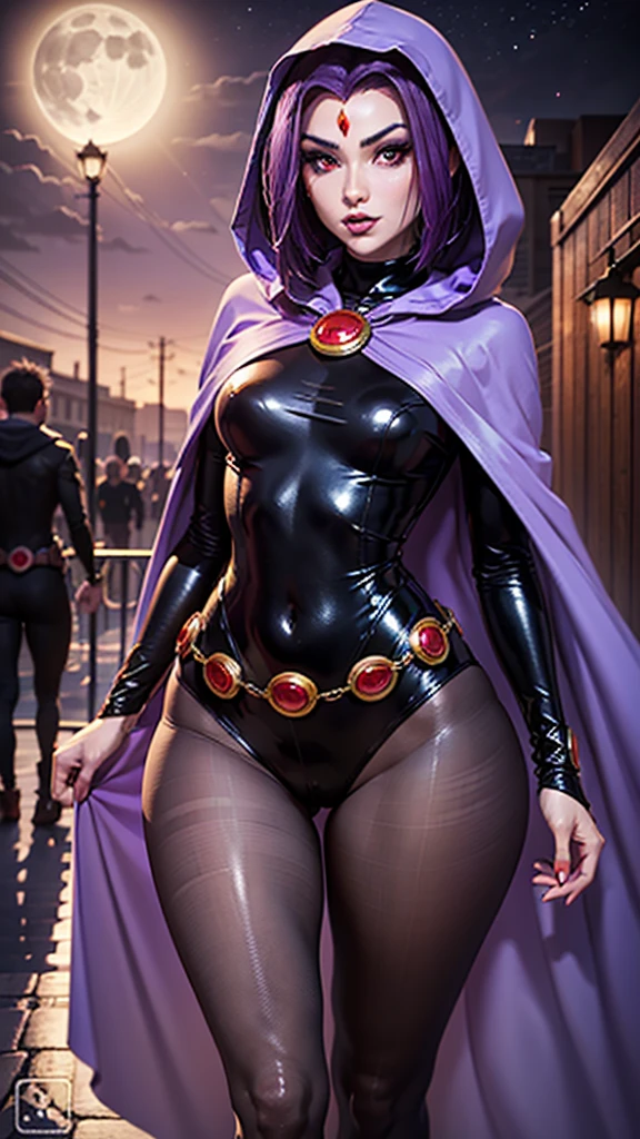 (masterpiece, Highest quality, Highest Resolution, clear_image, Very elaborate CG, Cinema Lighting, Ray Tracing, Drop Shadow, Further details, (Photorealism: 1.4), High quality textures, Detailed, Realistic facial expressions): (One Girl, (Long, deep blue hair fluttering in the wind: 1.2), Small breasts, Sparkling red eyes, Eye-level shot, Metallic blue flight suit, Tight fitting clothes, Clothing that covers the whole body, thick thigh, A light smile, beauty, The body is slim, Exoskeleton, heroine, headset, Knee-high boots, gloves, A cloak fluttering in the wind, Beautiful view with sky as background), Kicking a woman in a swimsuit all over her body, Kick the  high in the chest behind his body, sidekick.