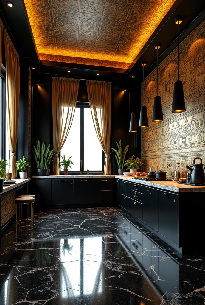 <lyco:Arabic_style_interior_design_Sa_May:1.0> arabian kitchen, double space, warm, minimal, ultra detail, furniture built in, highly realistic