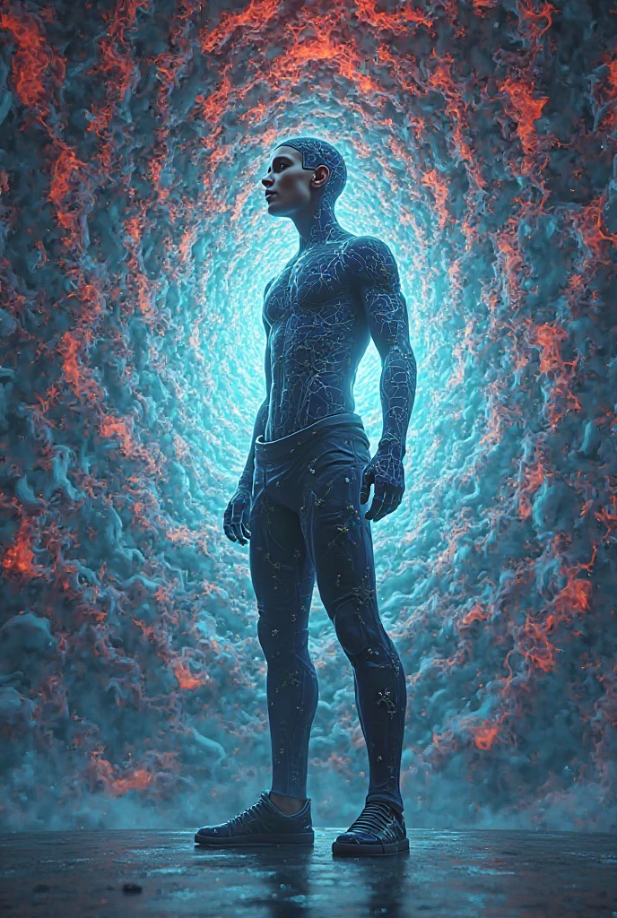 or "Deus das Dorus" can be represented as a cosmic figure of fluid and indefinite form, evoking the immensity of space. Your body could be composed of an ethereal substance, similar to a mixture of gas and light, with colors that vary between shades of blue, deep purple and black, creating a visual effect reminiscent of nebulae in the universe.
His appearance would not be fixed, but constantly in motion, as if he were in a perpetual state of transformation. orlhos brilhantes, como estrelas distantes, would be located on a face partially hidden by shadows, revealing only flashes of light.
Around her, rings of stellar particles and cosmic fragments would orbit in complex patterns, symbolizing your connection to the universe. your hands, made of pure energy, could shape and manipulate space-time, creating subtle distortions in the reality around you.
or "Deus das Dorus" emanates an aura of mystery and power, as an entity that transcends human understanding, representing the balance and vastness of the cosmos.