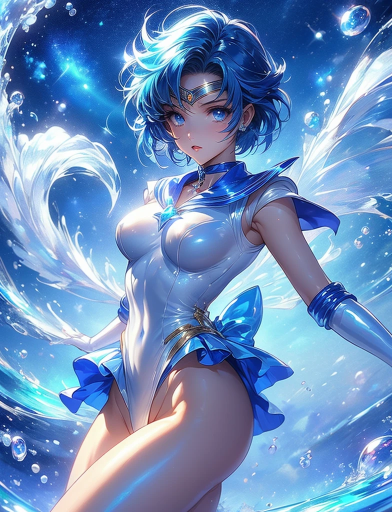 masterpiece, highest quality, High resolution, 8K, high resolution, super detailed, 1 girl,(((Tentacle insertion into the vagina))、 (解剖学的に正しいCompletely naked), (All limbs), (Precise fingertips), Slender 18 year old beautiful active girl, blue eyes, (((go mad)))、narrow eyes, Blue-haired, extra belly short hair, (White skin:1.3), ((sailor moon: 1.3)), (I drool so much), (Completely naked), (Tentacles invade vagina:1.1), (((Tentacles invade from erect nipples))) (white gloves), blue choker, (elbow gloves), (), only, flexible, ((((stand on one leg:1.2)))), (standing split:1.3), (((raise her legs high)))、, (((hand lifting one leg))), ((Completely naked:1.3)), laughter, high school student, Looks like a whole body, Bust 86, Waist 58, Hip 88, (a lot of sweat), (strengthened body, toned body, crack your abs:1.1)