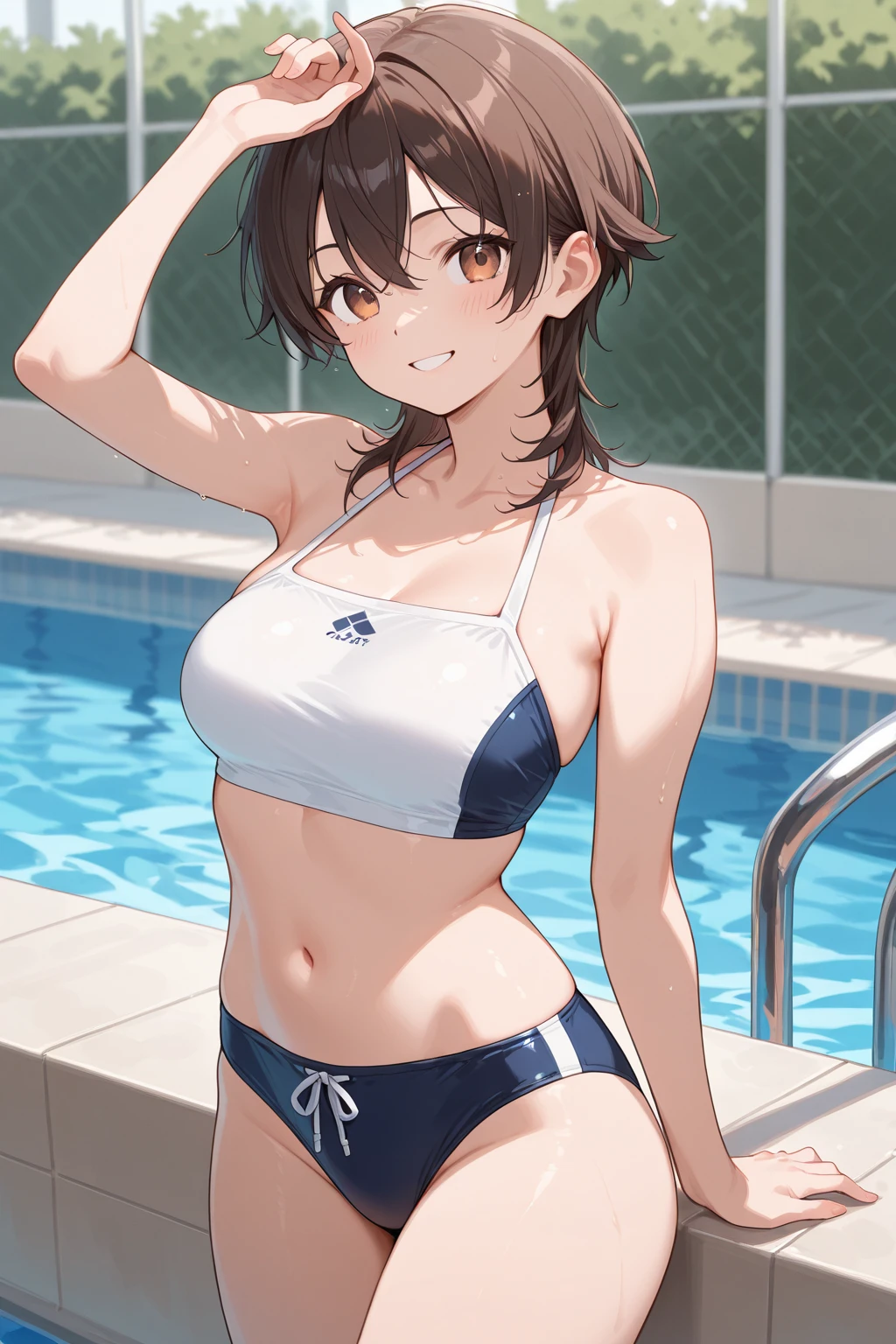 (masterpiece, Highest quality:1.4), (Super detailed:1.2), {figure,Picturesque}, {Studio Light, Picturesque}, [Best Shadow],
(Konishi CSA)_(ShizumaCSA)_(Hoshiakari CSA), (Alpha CDE)_(Gamma CDE),
break
(Perfect Anatomy), (symmetric eye, Super detailed eye, beautiful eye), (Sharp eyeliner, Super detailed face, Beautiful Face), (brown|yellow) eye,
break
nice hands, Perfect hands, Handcrafted by Guido Daniele,
break
1girl, alone,
break
HatsuzukibikiniKC, (Hatsuzuki) bikini, clavicle, (one piece) Swimwear, Bare shoulders,
break
looking at viewer, Cowboy Shot, Facing the audience, smile, (Outdoor, Beach),
break
