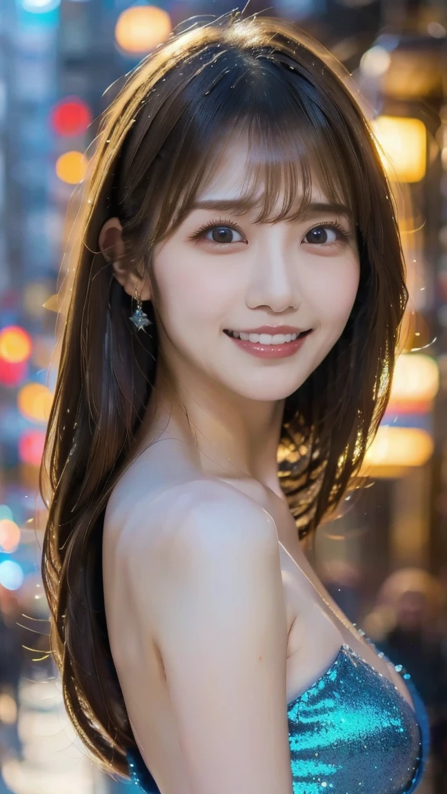 Amusement park coffee cup, Highest quality, shape, Very detailed, In detail, High resolution, 8k wallpaper, Perfect dynamic composition, Beautiful details, Natural Lip, Cute one piece dress , Big Breasts, Cleavage, Looking at me, waving, happy face, A masterpiece of the whole body,