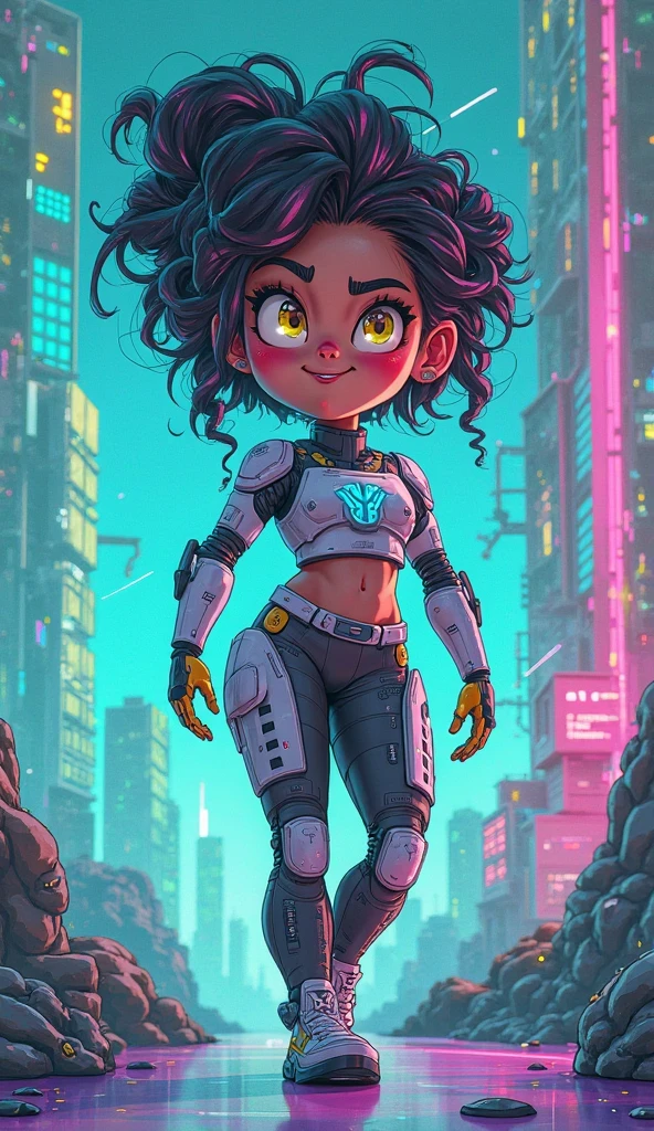 [buzimage]
masterpiece, absurdres, best quality, best aesthetic, intricate details, (1girl, full body:1.3), solo, (green eyes, black hair:1.2), cowboy shot, turning head, parted lips, earpiece, (shining eyes:1.1), (biopunk:1.5)