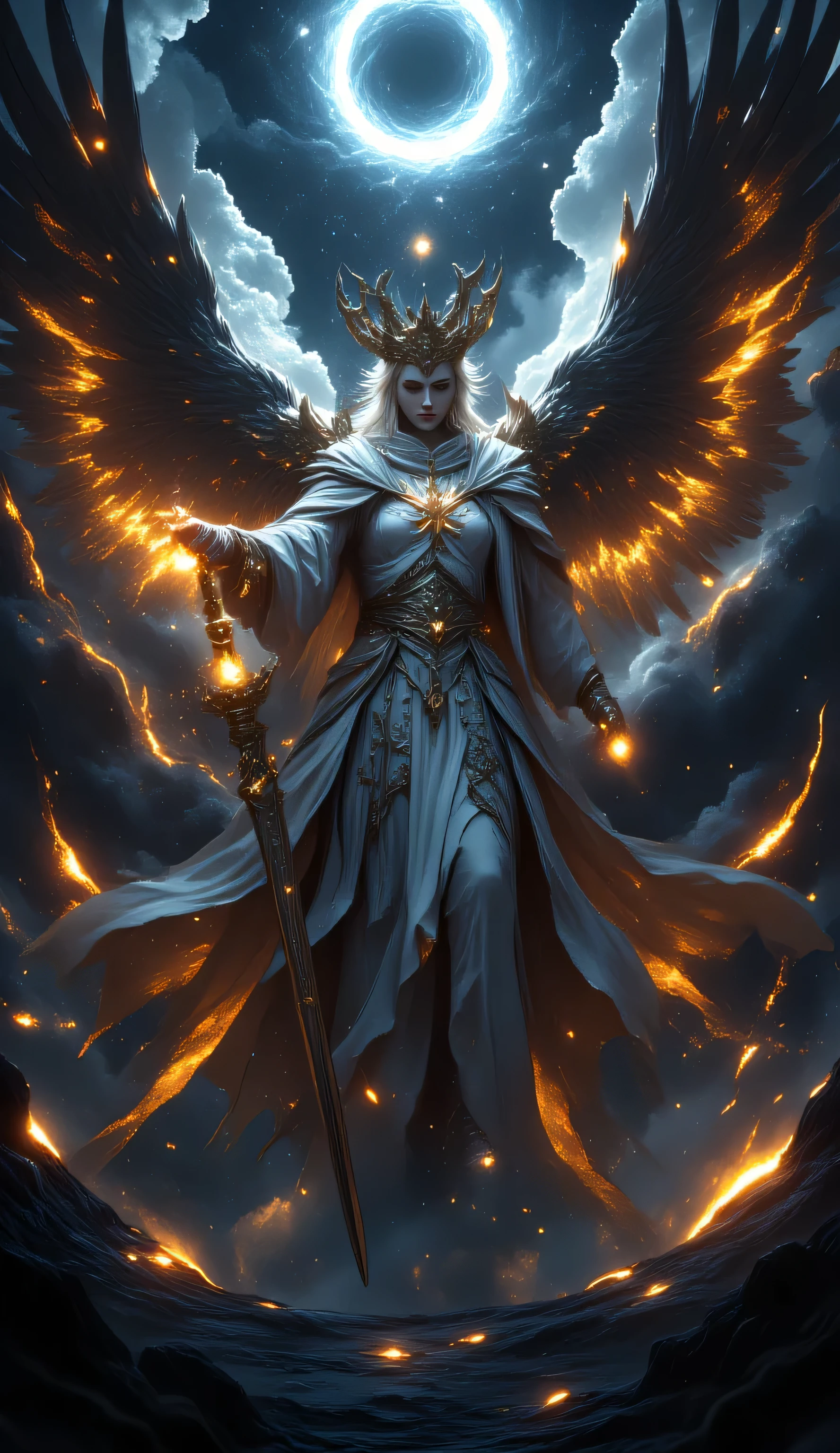 Le dieu de la lumière et du bien, un être divin de la justice, le dieu roi, un être divin fantaisiste, dark fantasy