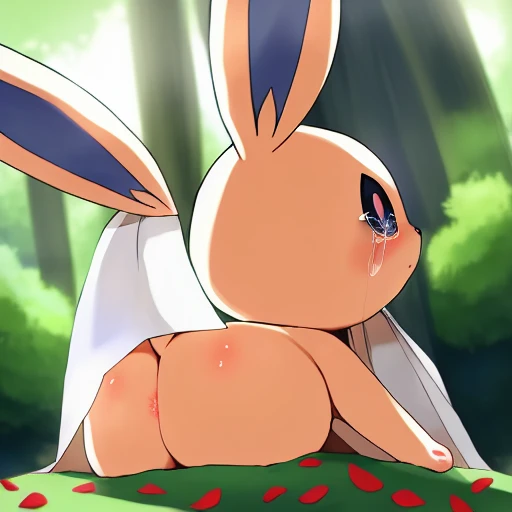 score_9,score_8_up,score_7_up, an Anthro furry female lopunny pokemon, pink eyes, black sclera, tall slender body, naked, blowjob, she is sucking a faceless human males cock, male is cropped out, in a hospital bedroom, Looking up at male,