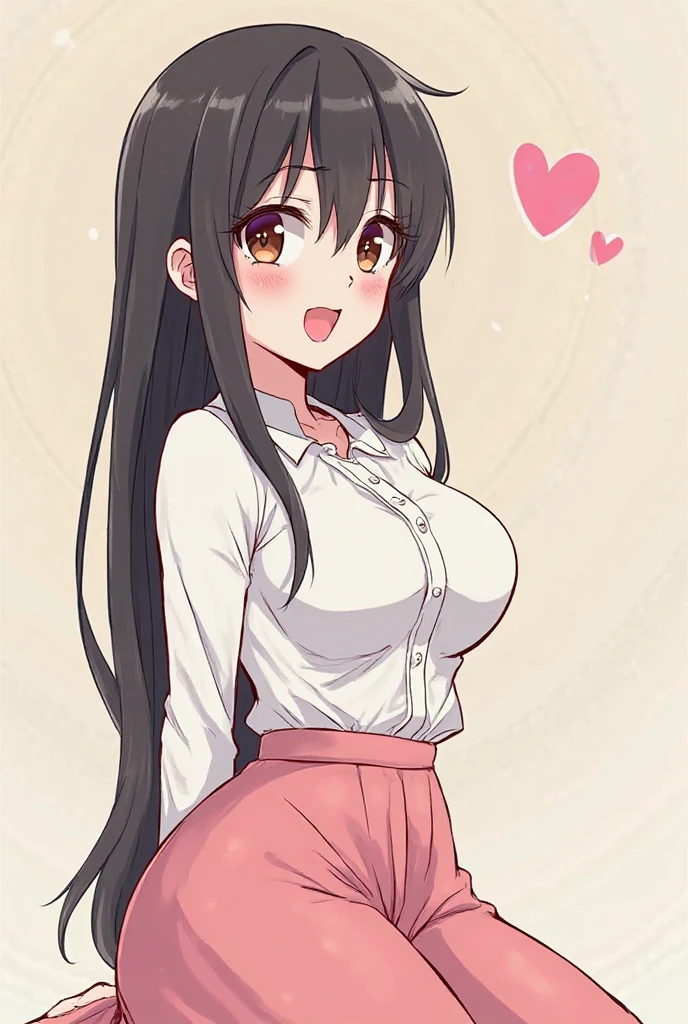 In the ward, A royal sister, White nurse's uniform, red lingerie, Gold earrings, red pupils, looking at viewert, big breasts, Sling black silk, full bodyesbian, Black hair, Long hair, pony tails, Nurse hat, Blush, red Lipstick , Ear blush, Unconscious, Heart-shaped pupils, Moles under the mouth, Best quality, Anatomically correct, Masterpiece, open mouth, tongue out, blushing, happy