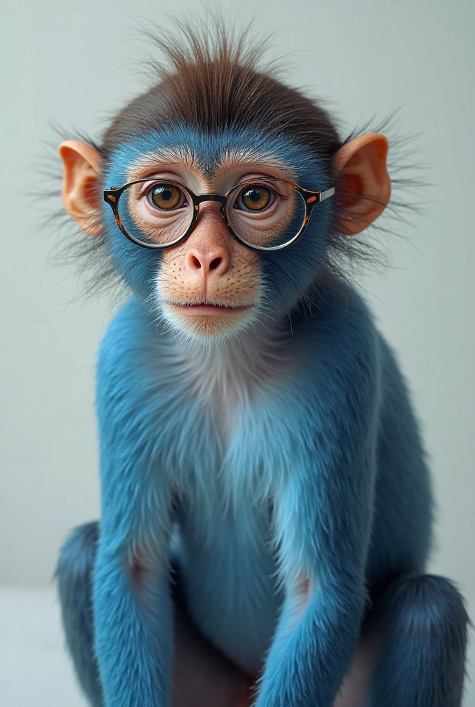 create a monkey. This monkey will be purple and lilac in color. Maco will have glasses. The monkey's name is "Monad"
