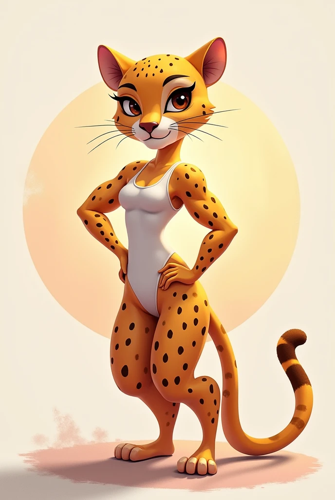 <lora:terrie_smith:0.7>,terrie_smith,female,abstract background,illustration,cartoon,bra,pinup,lioness,