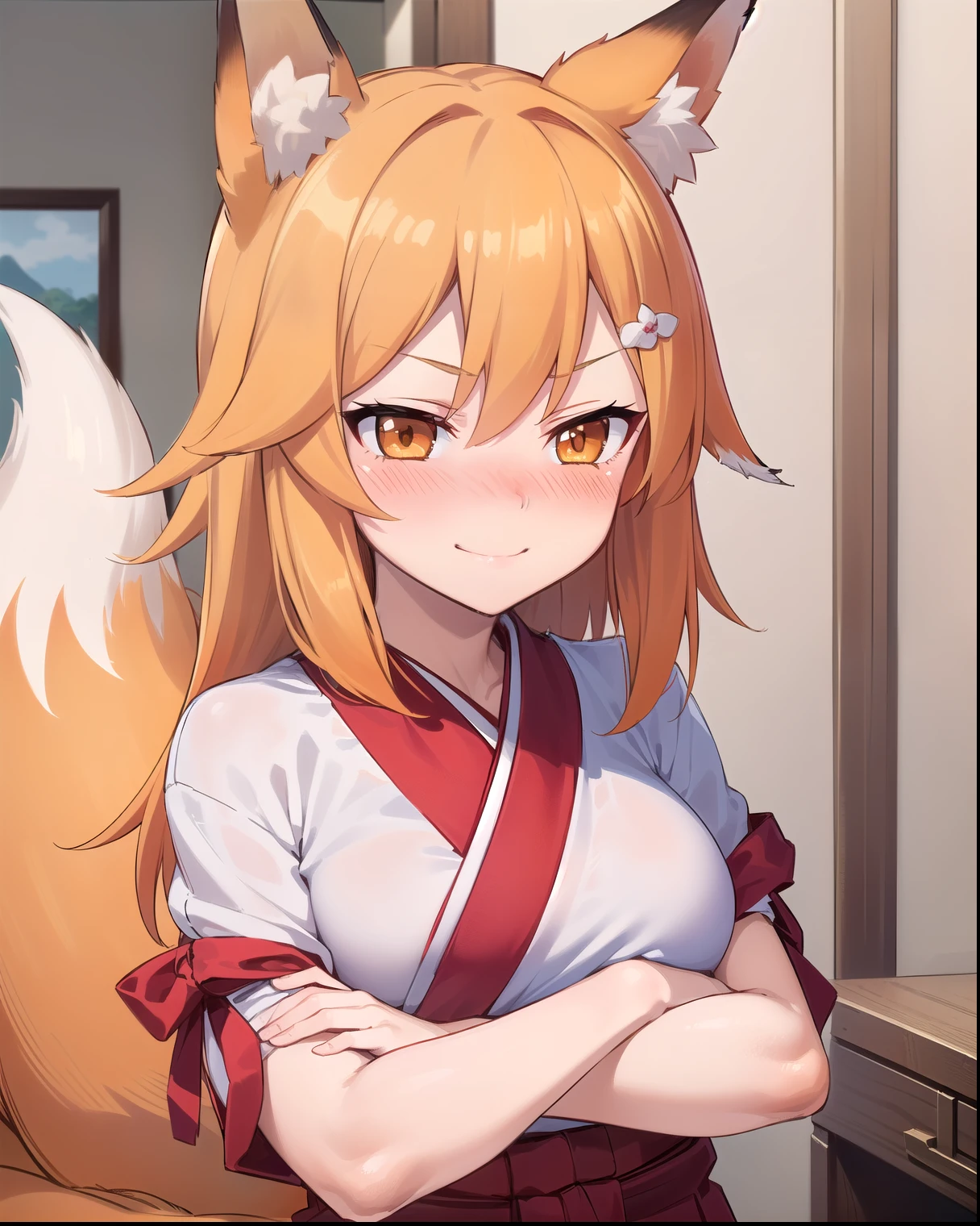 hairy pubic, White fur, hyper cute face, Red element on fur,Medium breast, Glowing T-shirt, Beautiful lights and shadows, ambient lights, Ultra-detailed fur, volumettic light,obscure nipple,precise head